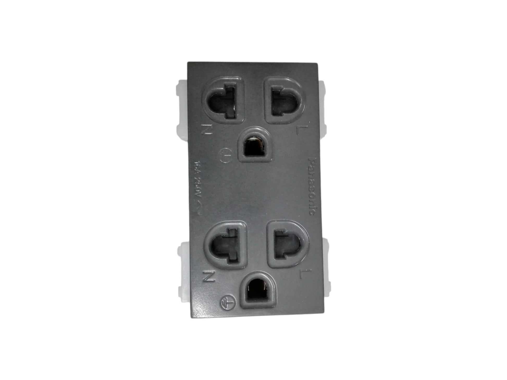 Panasonic Duplex Universal with Ground electrical outlet receptacle in gray for safe wiring connections