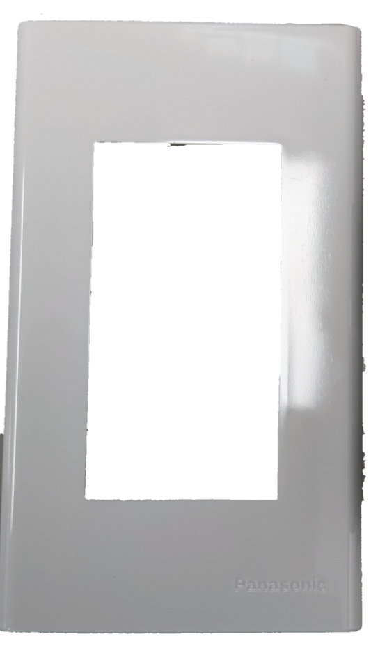 Panasonic 3 gang plate white glossy rectangular switch faceplate with single large opening for modules