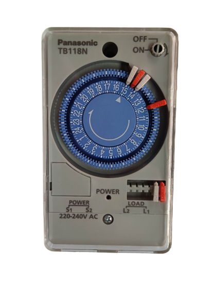 Panasonic Timer Switch 10A 220V Failure model TB118N with blue dial and white casing