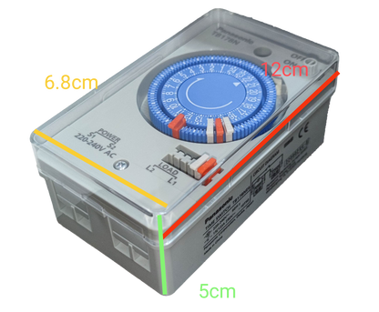 Panasonic Timer Switch 220V 60HZ TB178N with blue dial and clear cover for power control