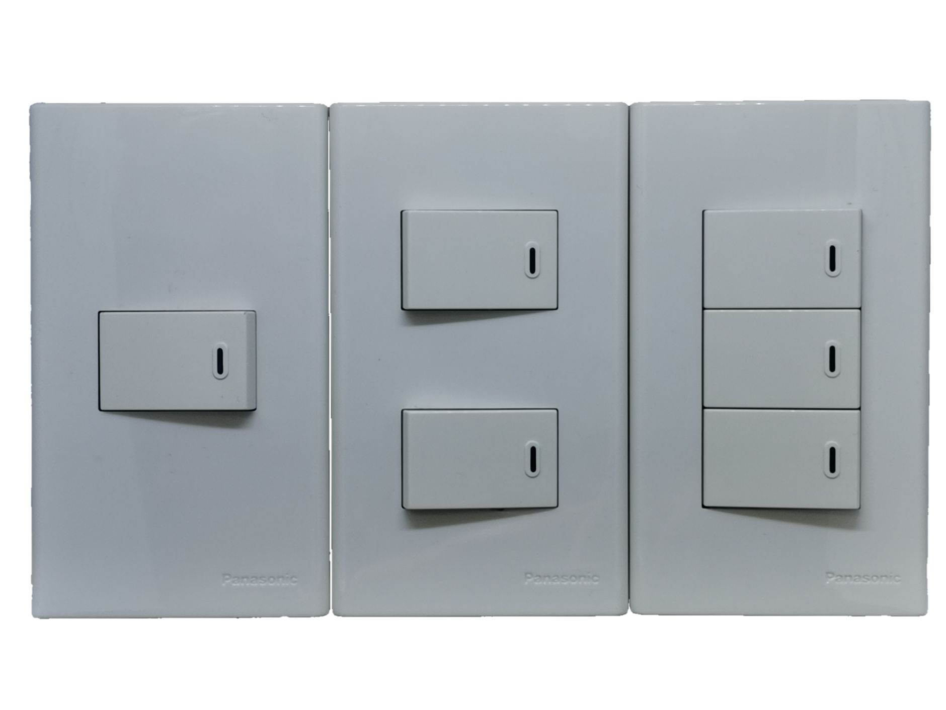 Panasonic white wall plate set with one two and three rocker switches Wall Switch 3 Devices WEG5001-K