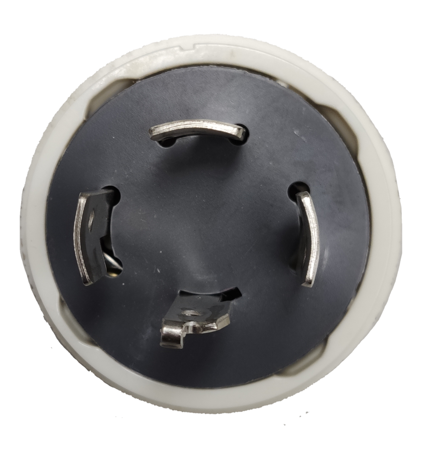 Panasonic WF6420 4 pin twist lock connector front view black face white housing metal contacts