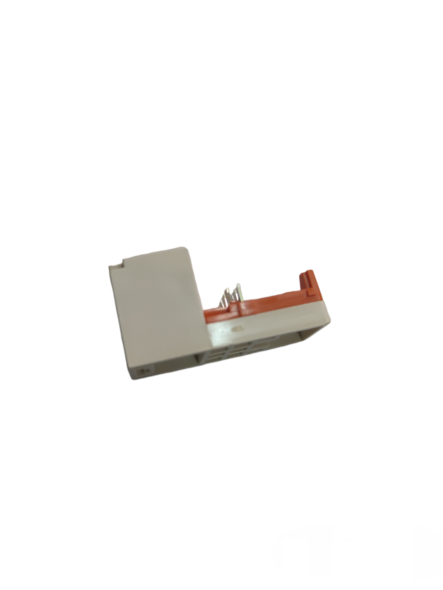 Panduit CAT5e Modular Jack with white and orange housing for network connectivity