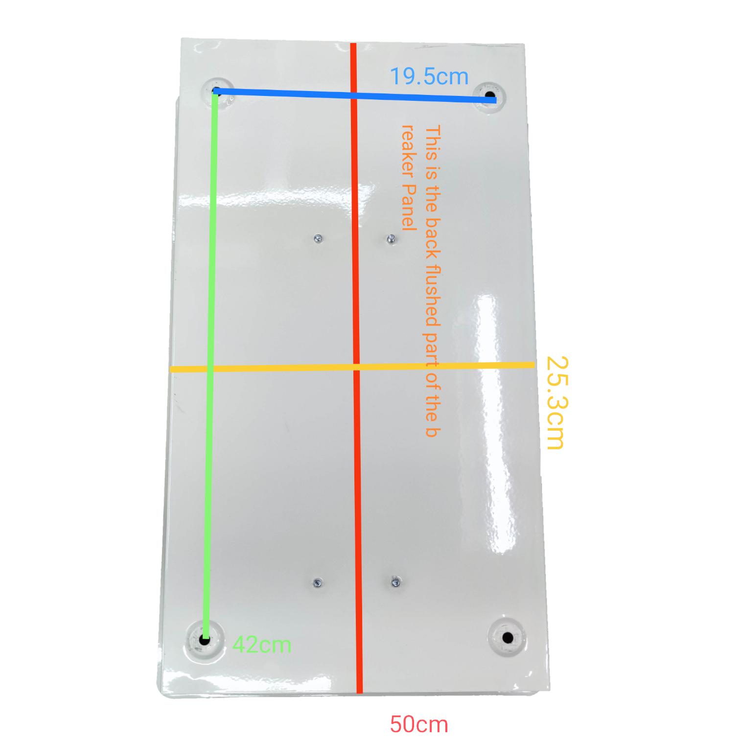 Koten Panel Board 14 Branches 2Pole Main with precise measurements for electrical installations