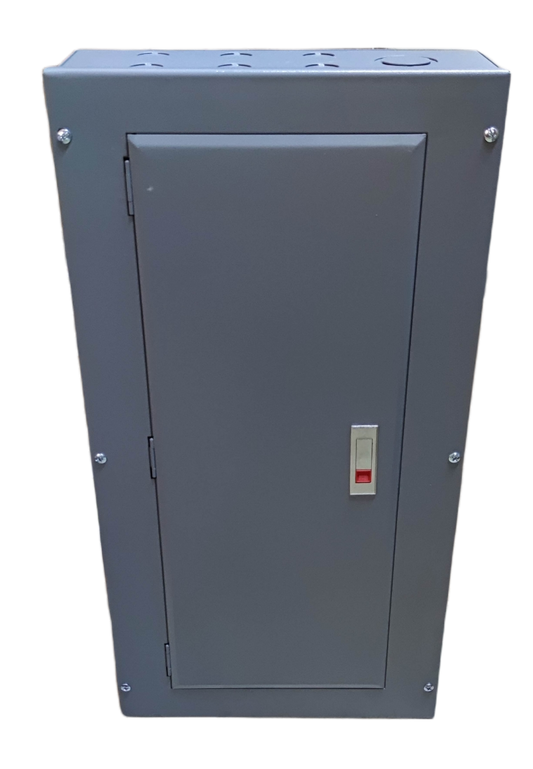 Gray electrical panel box featuring Panel Board 2 Pole Bolt on TQC Main switch for circuit control