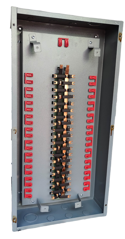 Panel Board 2 Pole Bolt on TQC Main electrical circuitry part with multiple copper connections and red terminals