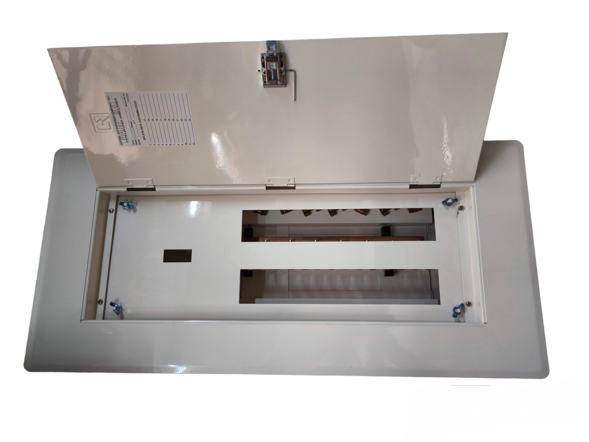 Koten Panel Board 2Pole Main 250SPS electrical circuitry part with open white metal cover