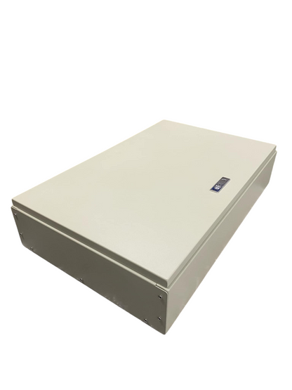 Schneider and Royu Panel Board EZC100H 100A 2 Pole electrical circuitry part in beige metal enclosure
