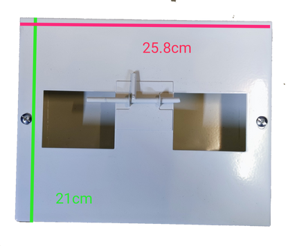koten Panel Board For GE 3Pole TQC Bolt on white electrical panel board with two rectangular openings