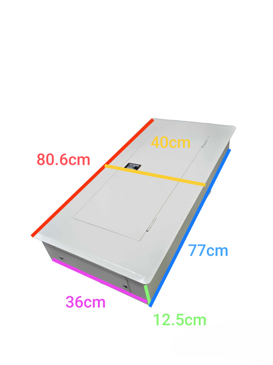 Koten & Himel Electrical Panel Board for Miniature for 3p Main with precise dimensions shown