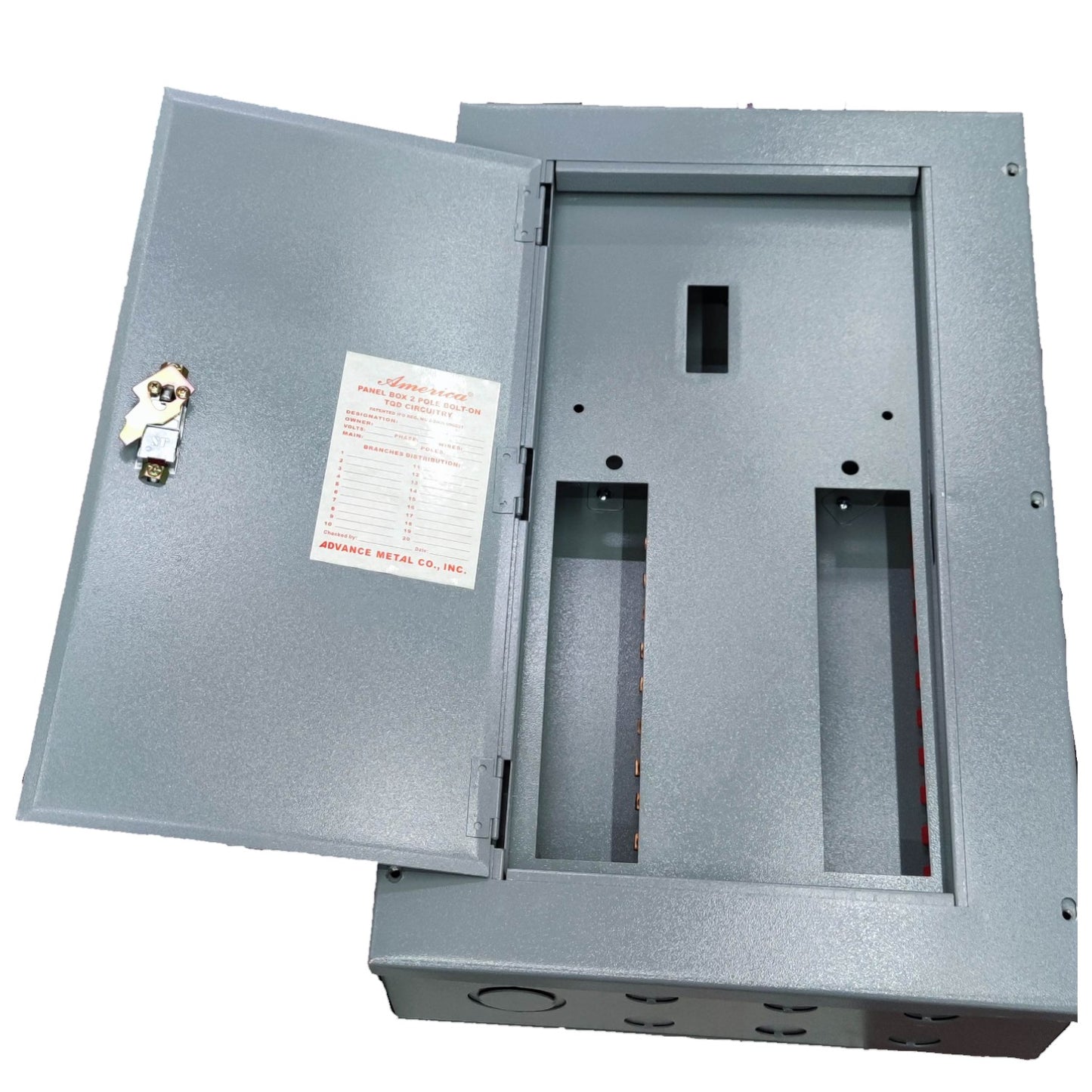 America 10 Branches Panel Board TQD Main 2 Pole For 2 Pole Bolt On Circuit Breaker Surface Type Mounting Distribution Panel