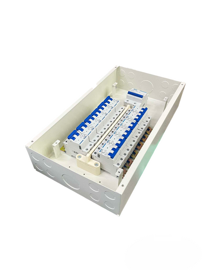 Royu & Koten electrical Panel Board with 125A 2pole circuit breakers in white enclosure