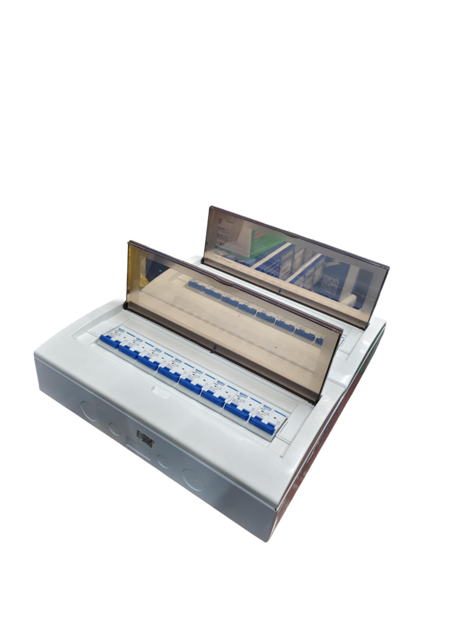 Panel Box with 15 Bus Bar 2 Pole Royu Breakers electrical circuit panel by Royu and ZY with transparent cover