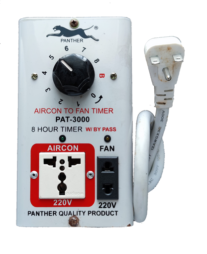 Panther Aircon to Fan Timer PAT-3000 with 8 hour timer and 220V power socket for aircon and fan control