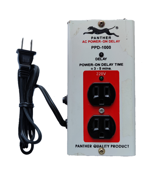 Panther power on delay device PPD-1000 with dual outlets and power cord for electrical circuit control
