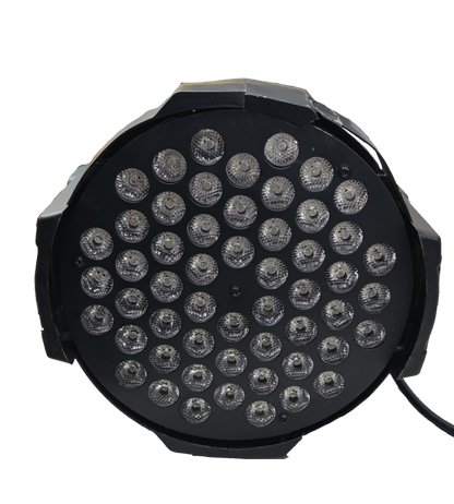 PAR LED 54 220V with DMX Signal Input round stage light with multiple LED bulbs in black housing