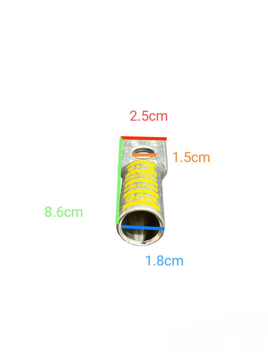 Pennunion Terminal Lugs Long Barrel 125mm electrical connector with detailed size measurements