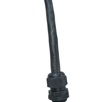 Close-up of PG16 cable gland 10-14mm with durable design for secure cable management