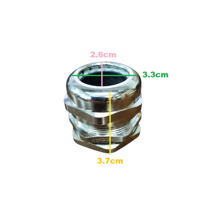 PGM29 nickel plated brass cable gland with precise dimensions for secure cable management