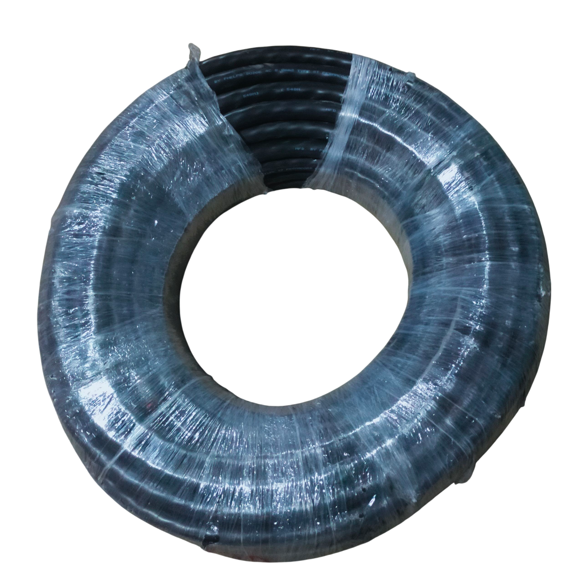 Phelps Dodge Royal Cord 8.0mm 4C black electrical wire coil wrapped in plastic for wiring and connections