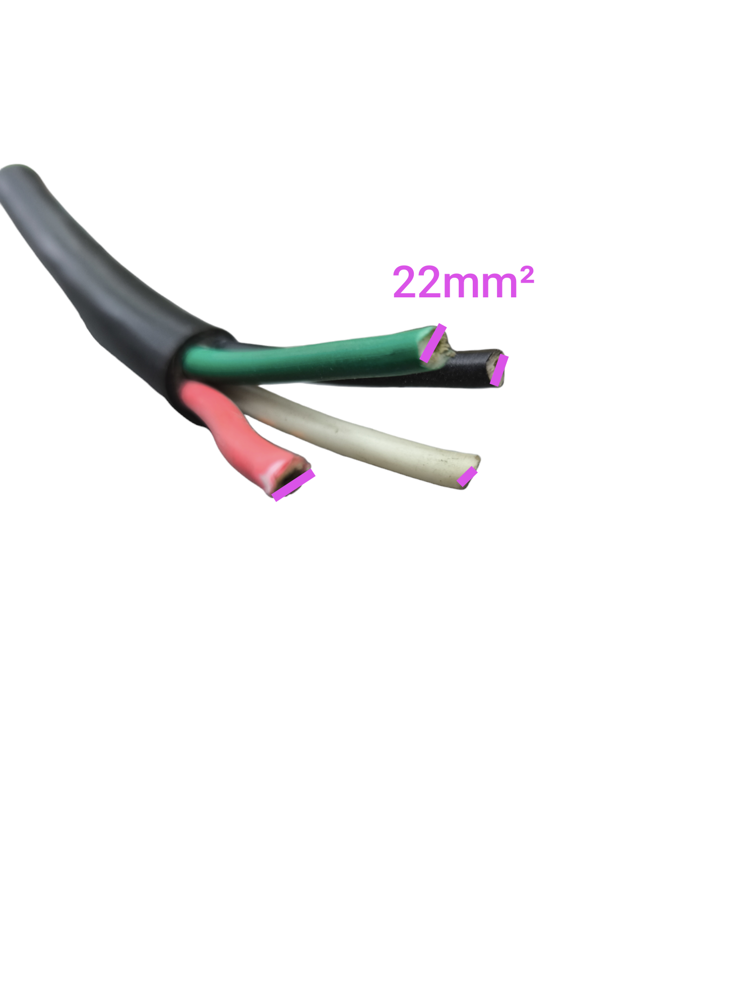 Phelps Dodge Royal Cord power cable 30mm 4 cores with black outer insulation and colored internal wires