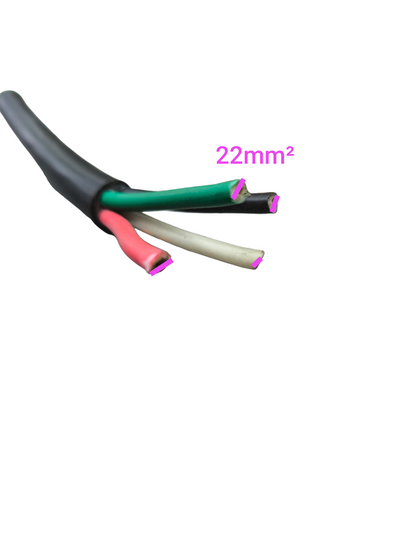 Phelps Dodge Royal Cord power cable 30mm 4 cores with black outer insulation and colored internal wires