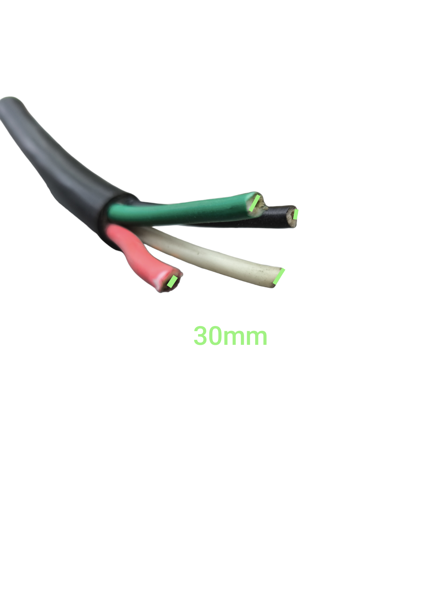 Phelps Dodge Royal Cord power cable 30mm 4 cores with exposed red white green and black wires