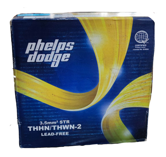 Phelps Dodge box containing THHN Stranded Wire AWG 12 Green with lead-free certification