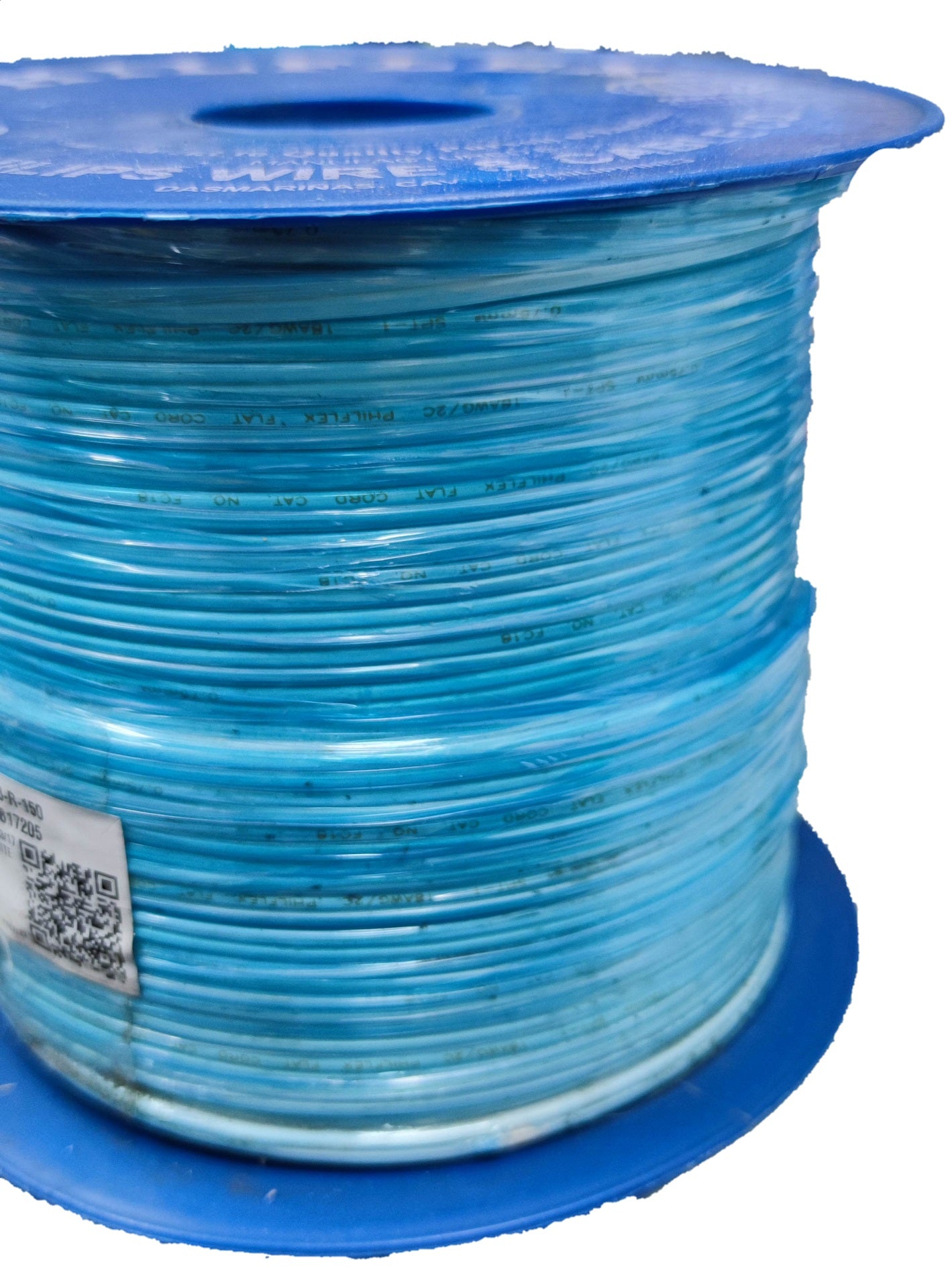 Philflex Flat Cord 2 Core AWG 18 on a blue spool, ideal for various electrical applications