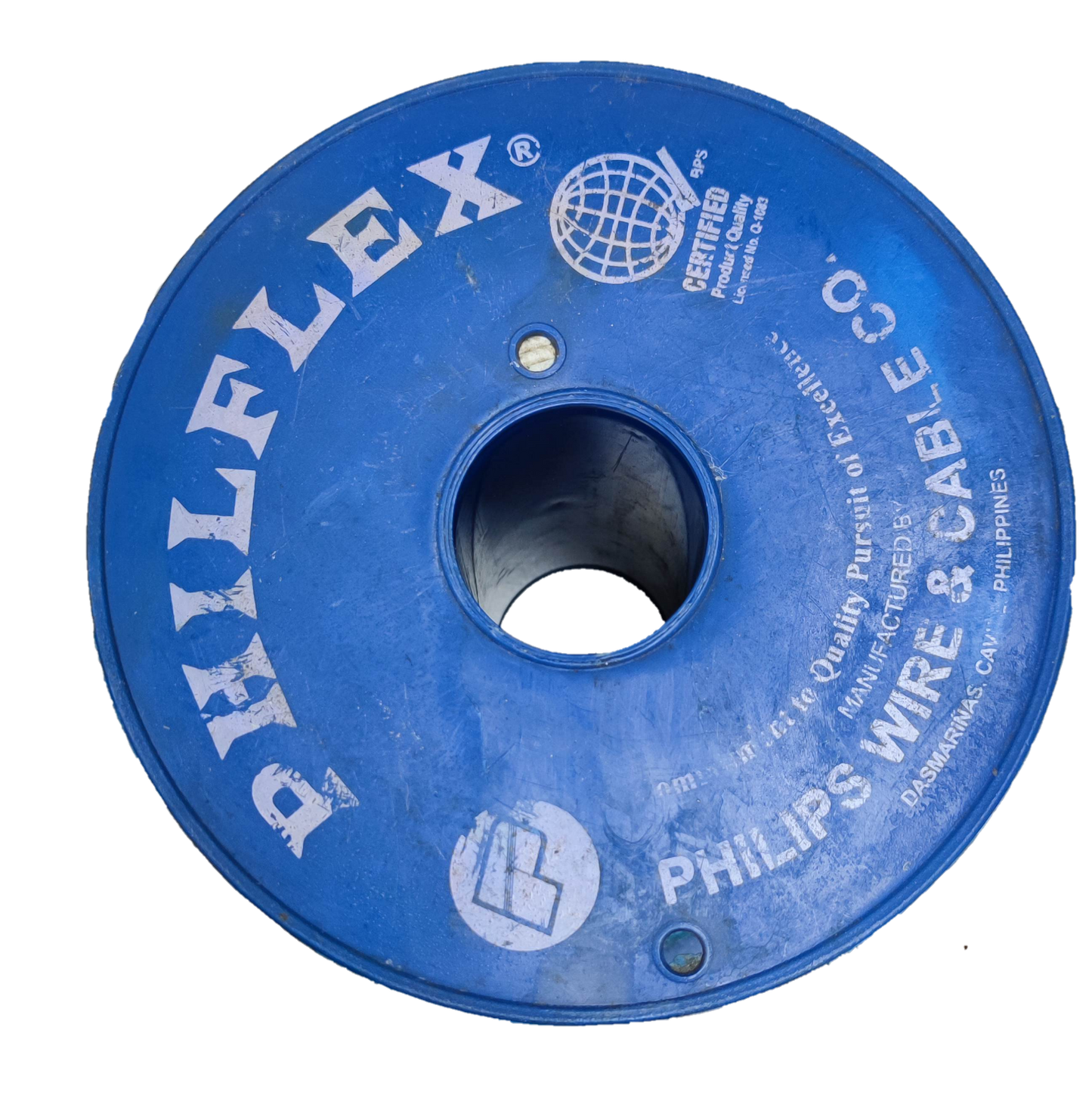 Philflex Flat Cord 2 Core AWG 18 on a blue spool for electrical wiring and connections