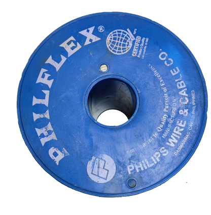 Philflex Flat Cord 2 Core AWG 18 on a blue spool for electrical wiring and connections
