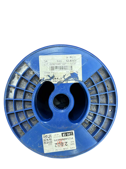 Philflex heavy formix magnet wire spool in blue, 12 AWG size for electrical applications
