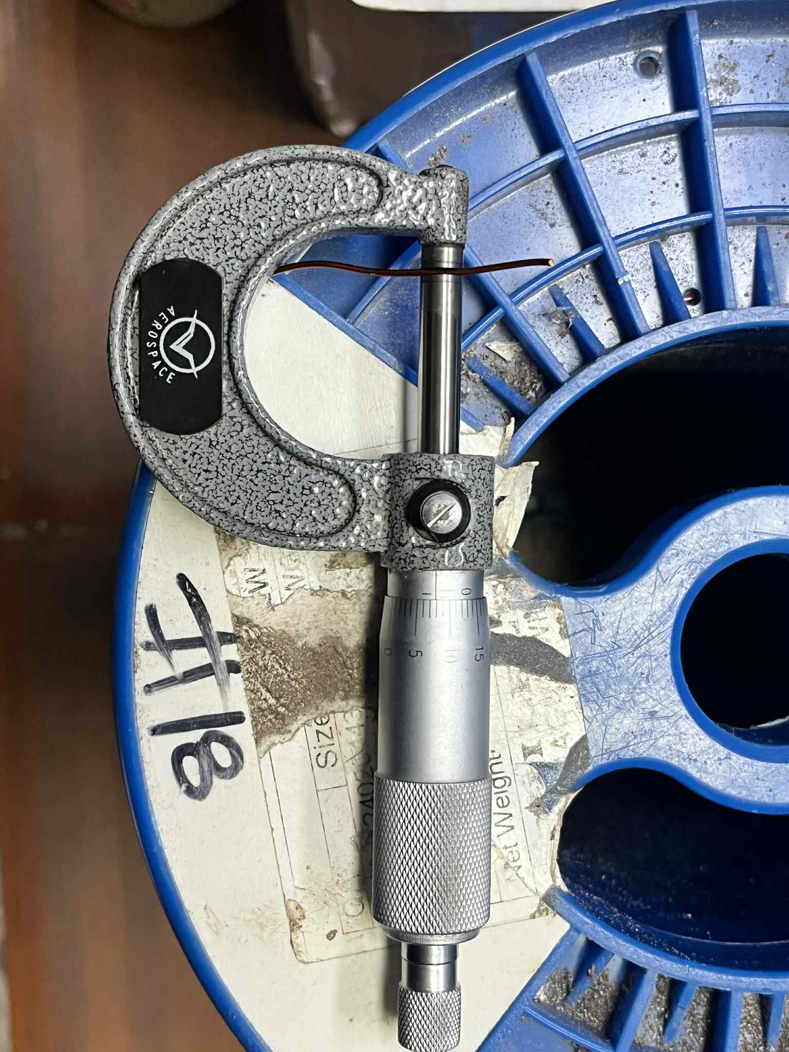 Philflex Magnet Wire AWG 18 600G with micrometer for precise measurement of wire diameter