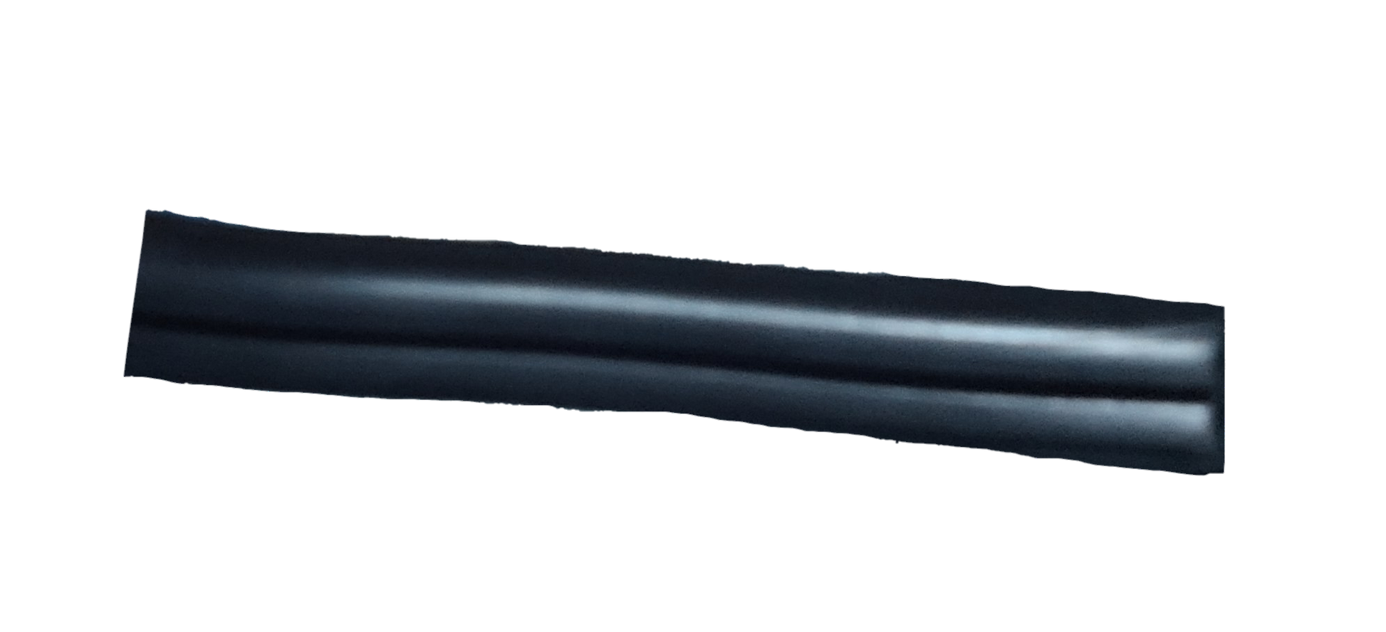 Philflex flat cord wire AWG 12 - 2C black two conductor flat cord close up showing flexible jacket