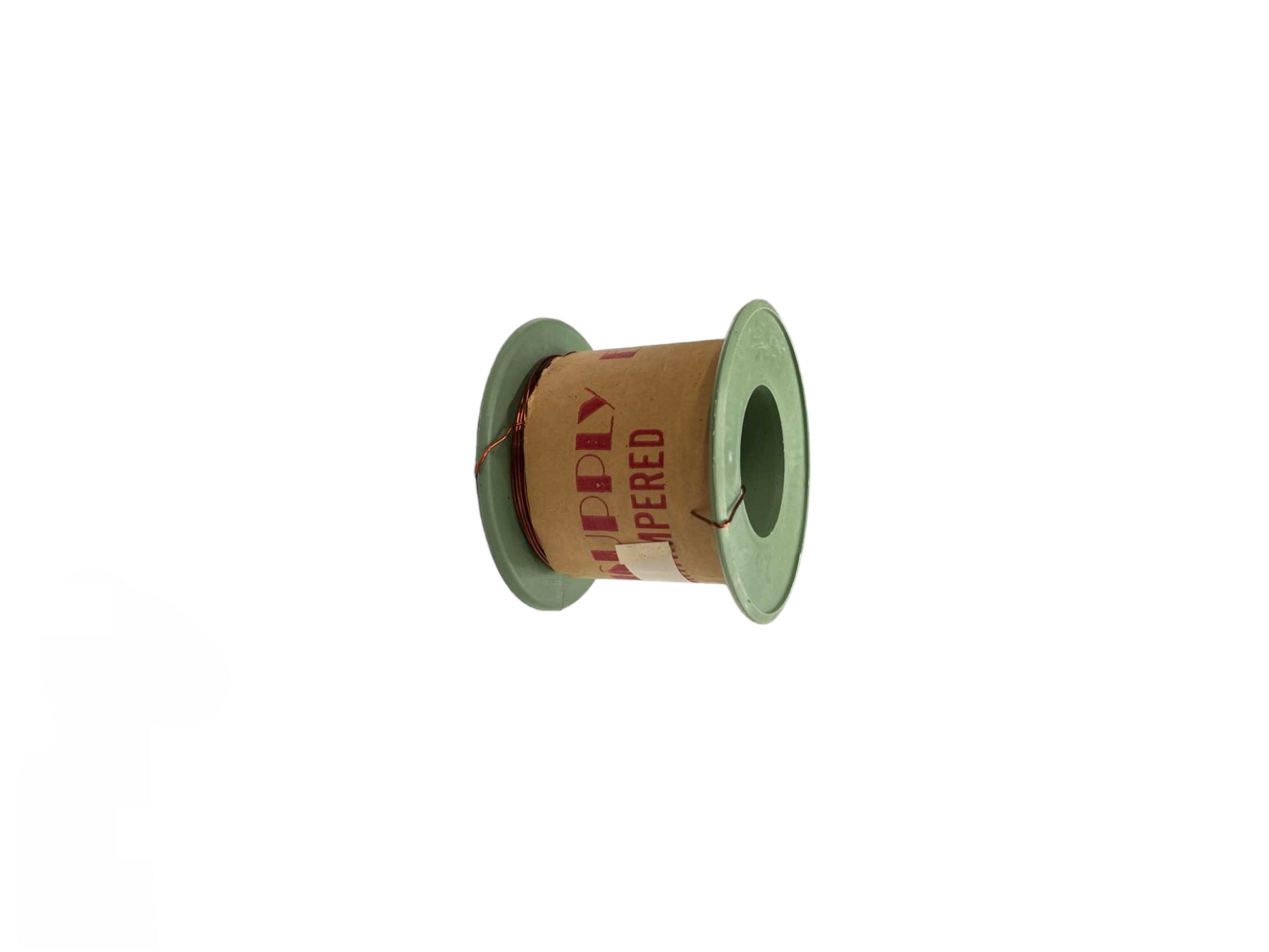 Philflex Magnet Wire AWG 18 copper enamelled wire on small green flanged cardboard spool for winding