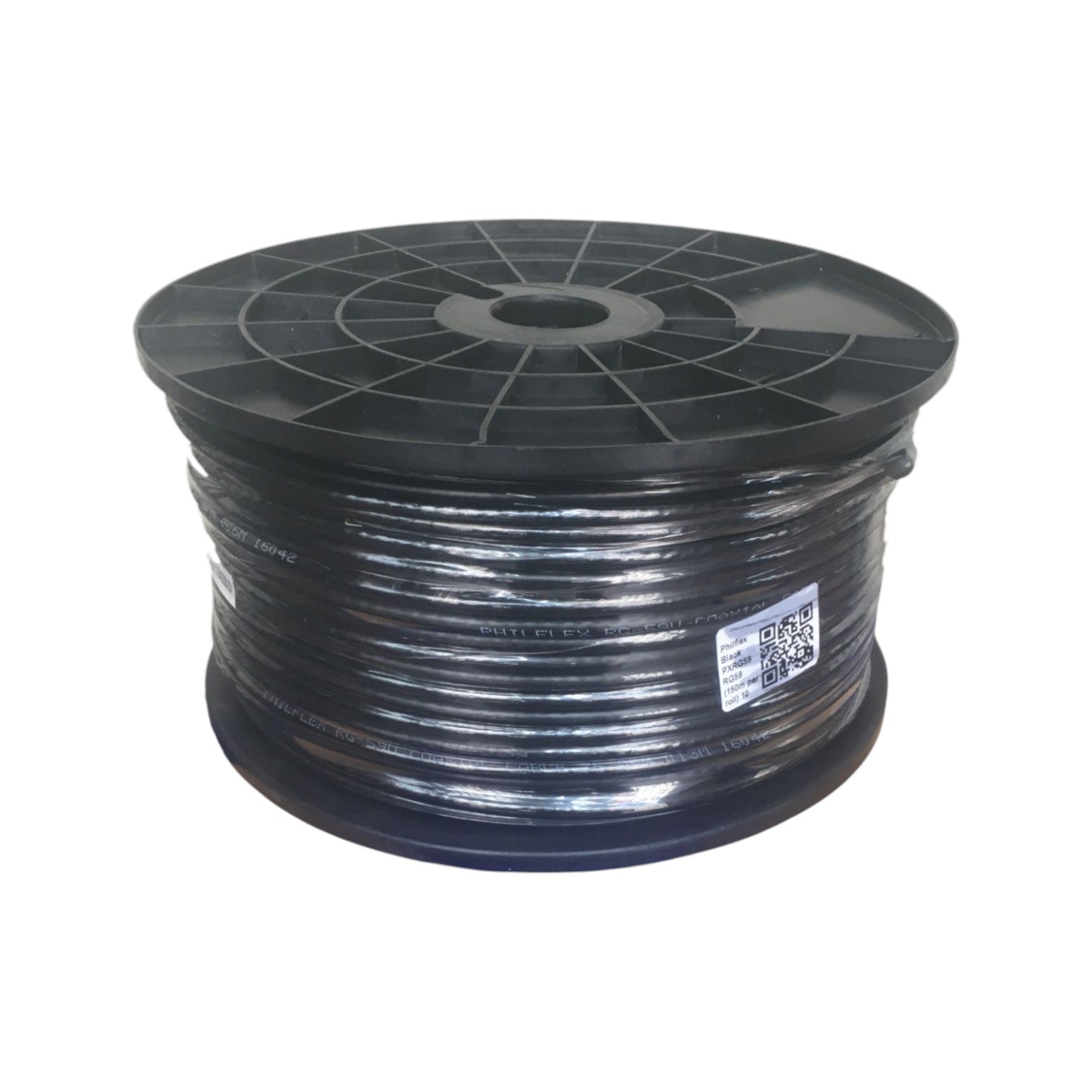Philflex RG59 coaxial cable 150 meters on a spool, ideal for video and audio transmission