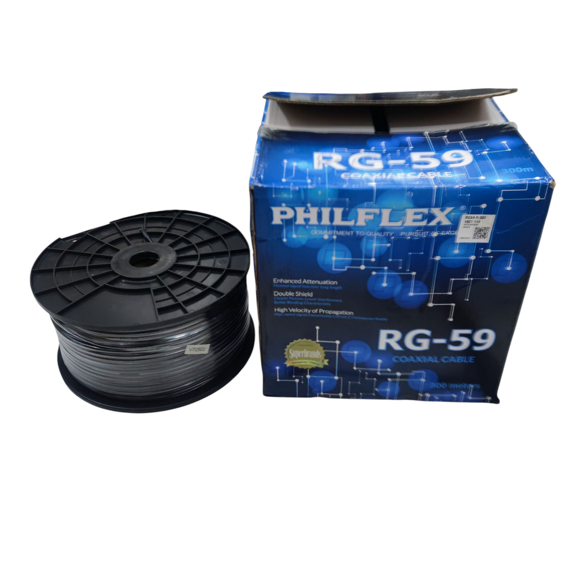 Philflex RG59 coaxial cable 150 meters with enhanced attenuation for reliable signal quality