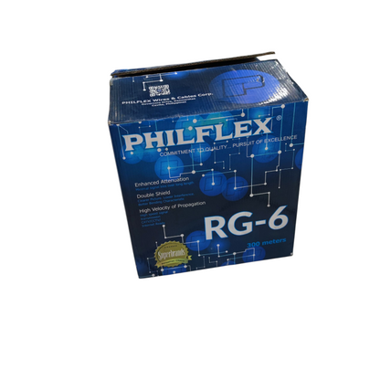 Philflex RG6 300 Meters Coaxial Cable in Blue Packaging for Enhanced Signal Quality