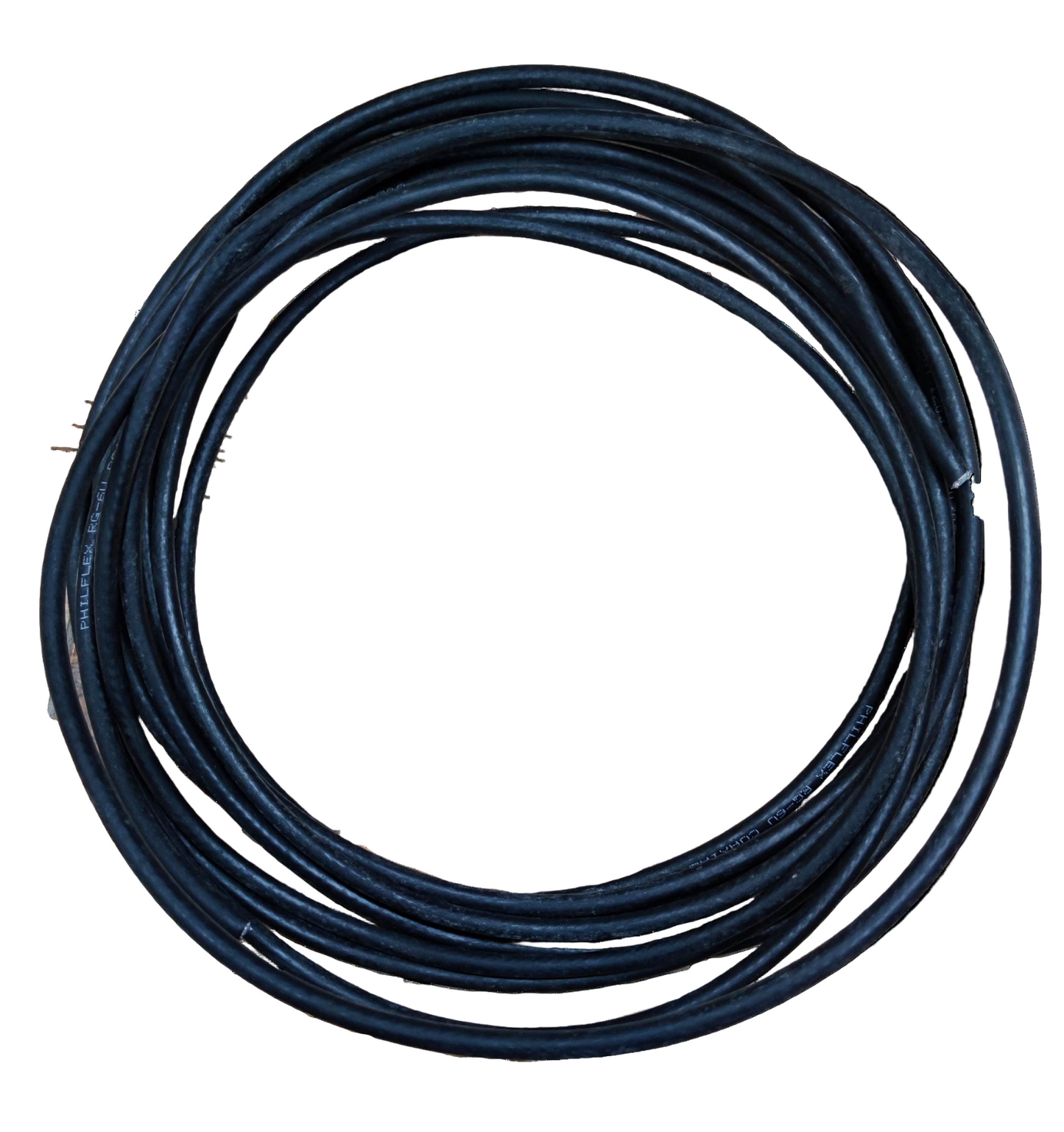 Philflex RG6 coaxial cable neatly coiled for wiring and connectivity applications