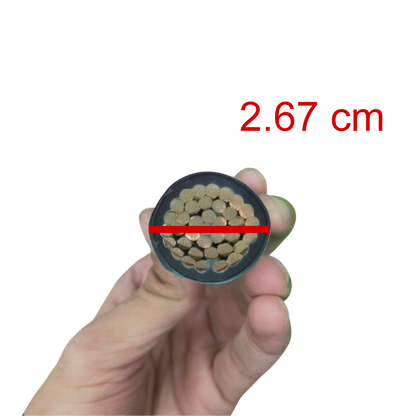 Close-up of Philflex THHN wire 300mm stranded held in hand showing 2.67 cm diameter black insulation