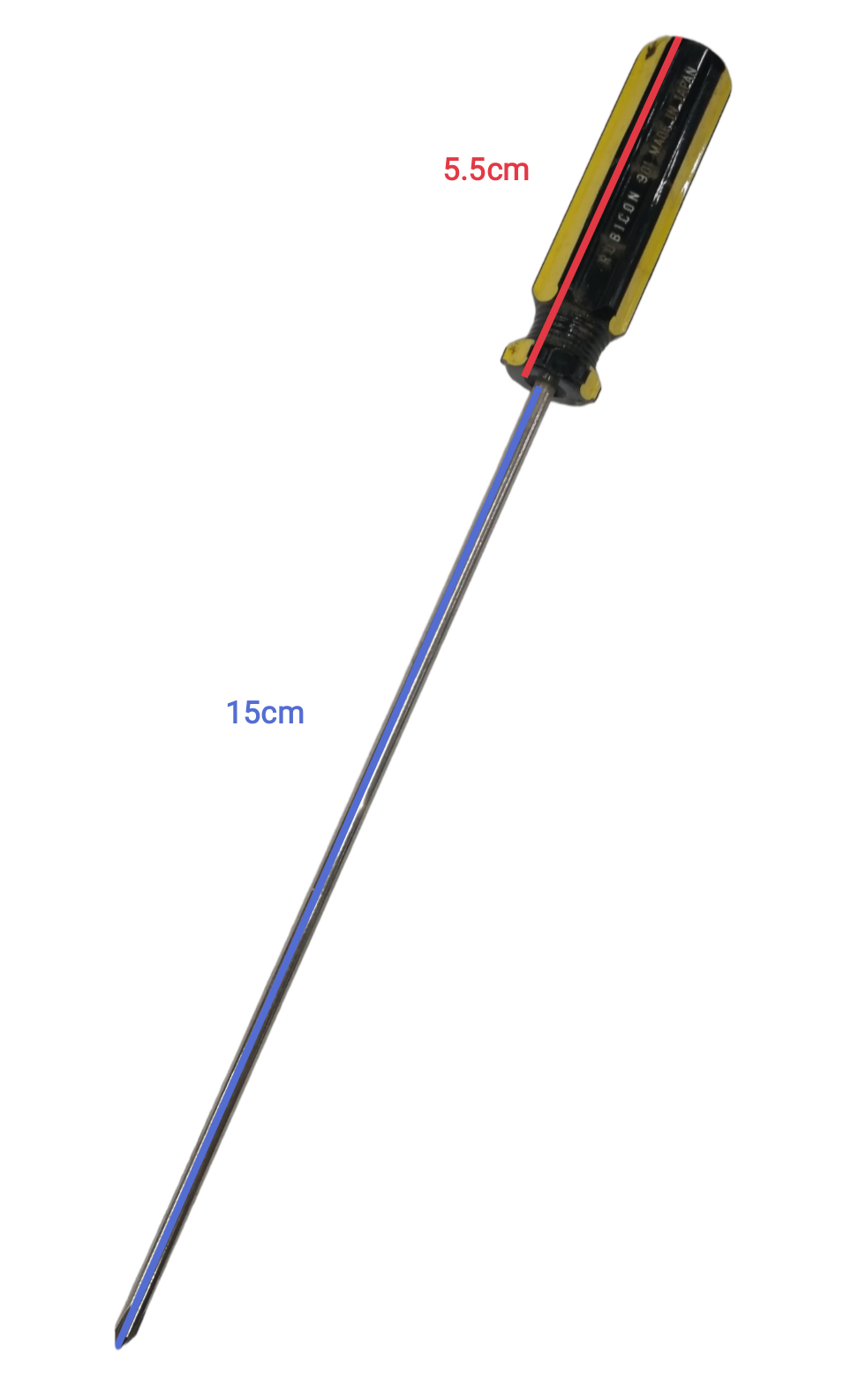 Rubicon Philip Screw Driver 901 150mm with black and yellow handle and long metal shaft