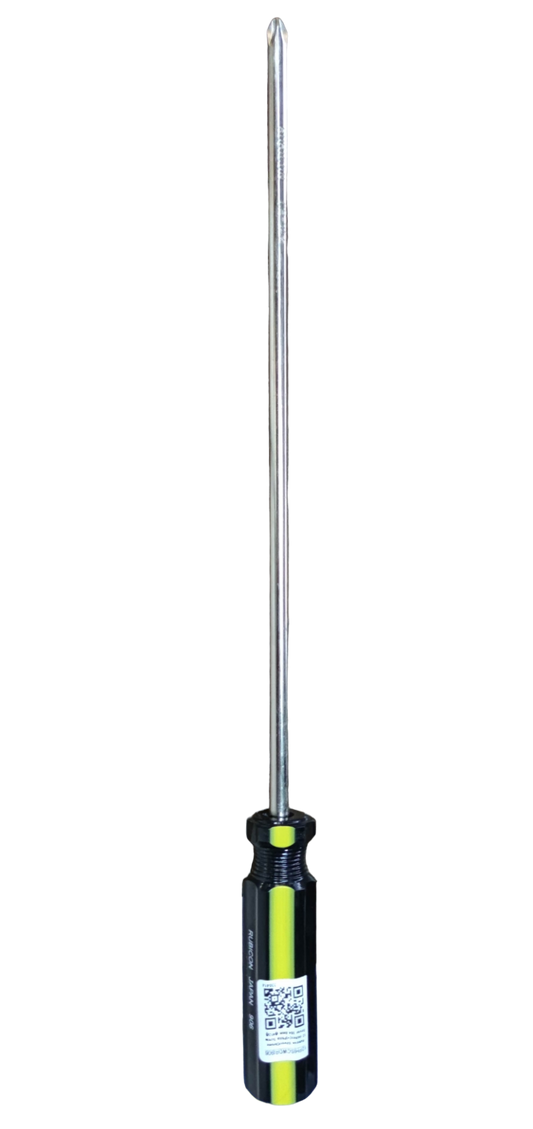 Rubicon Philip Screw Driver 906 300mm with black and yellow handle and metal shaft