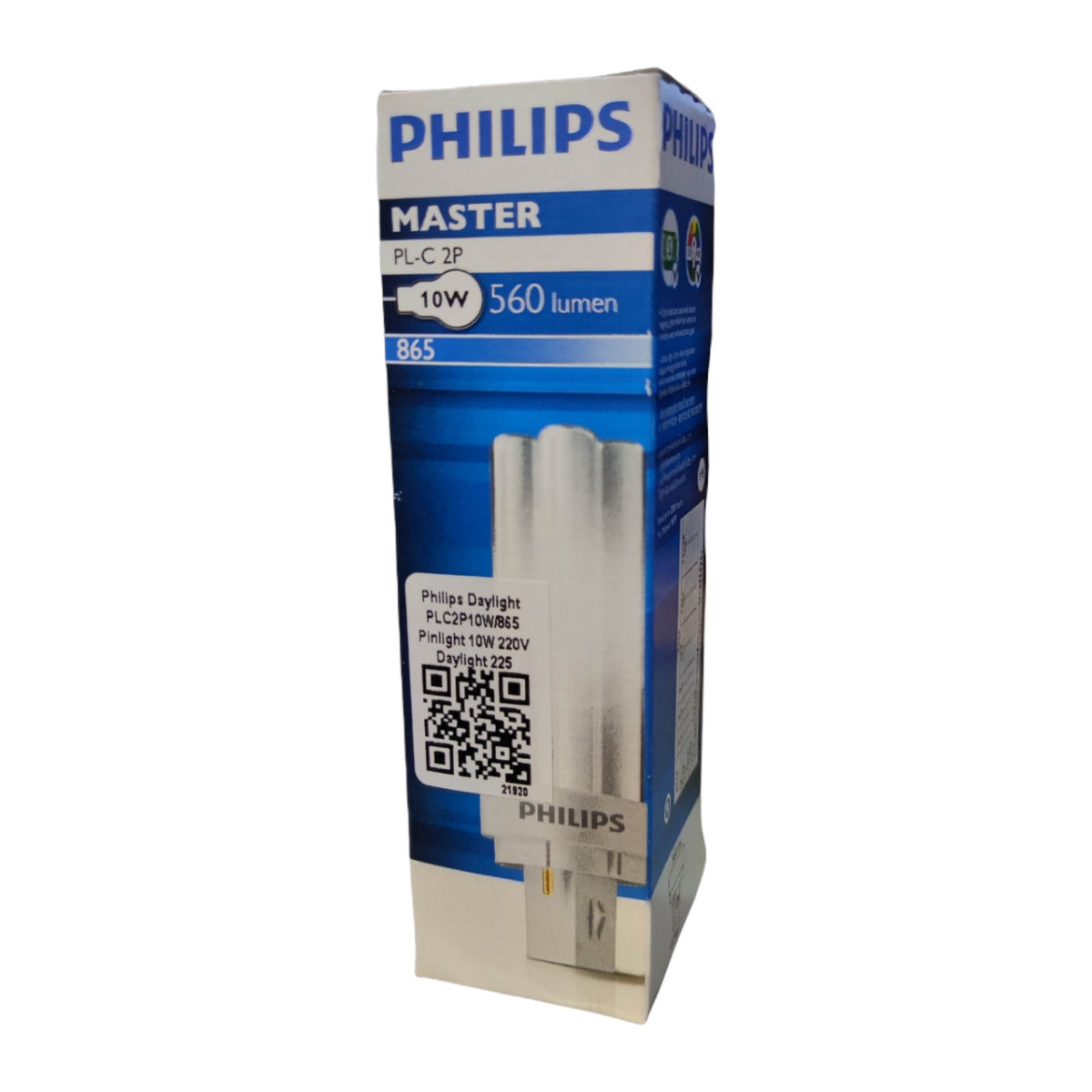 Philips 10W Pinlight Daylight 6500K G24d-1 Socket CFL Compact Fluorescent Lamp PLC2P10W/865