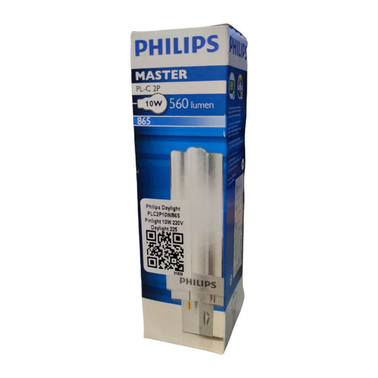 Philips 10W Pinlight Daylight 6500K G24d-1 Socket CFL Compact Fluorescent Lamp PLC2P10W/865