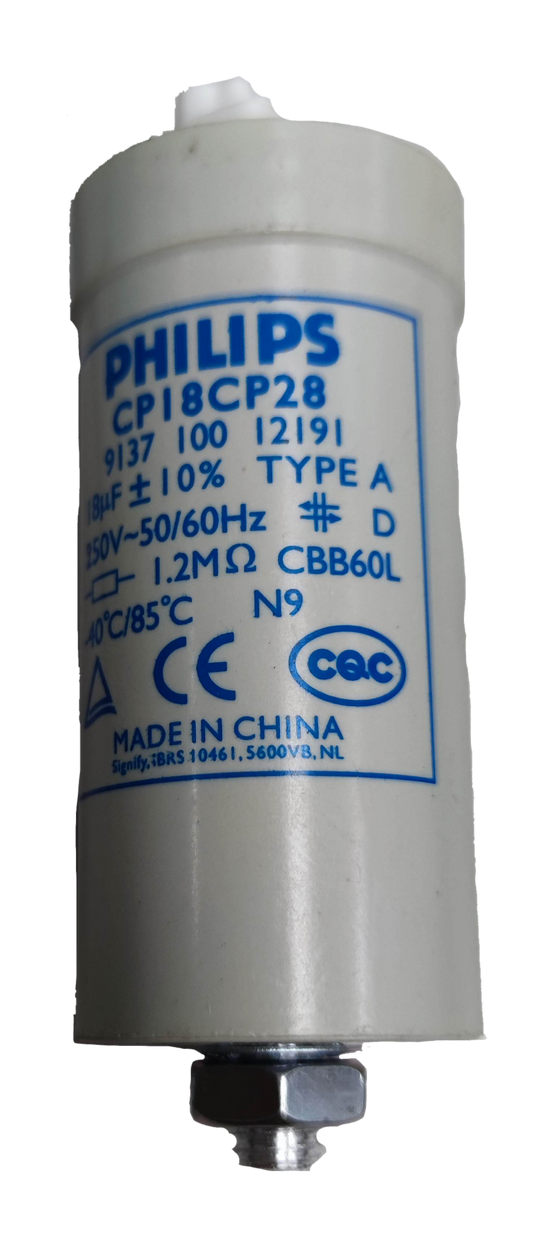 Philips 18UF lamp capacitor for efficient electrical performance in lighting applications