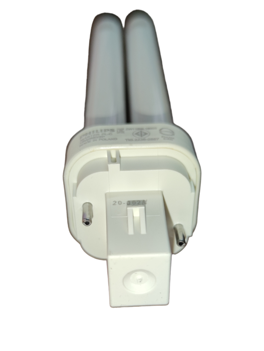 Philips 18W G24d-2 CFL bulb compact fluorescent light with dual tube design and white base