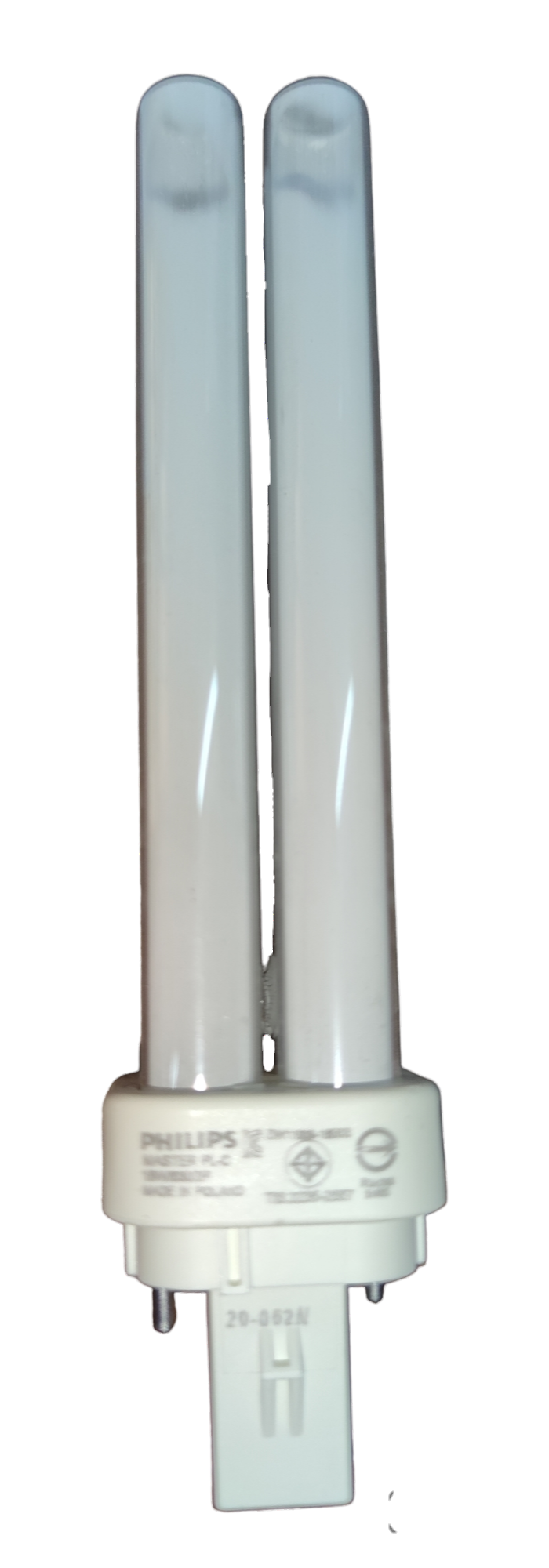 Philips 18W G24d-2 CFL bulb compact fluorescent lamp with dual tubes and white base