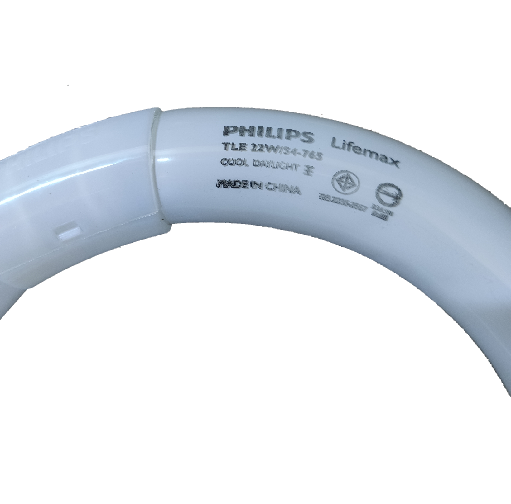 Philips Lifemax fluorescent 22W Circular Tube Daylight 6500K close up of circular tube label