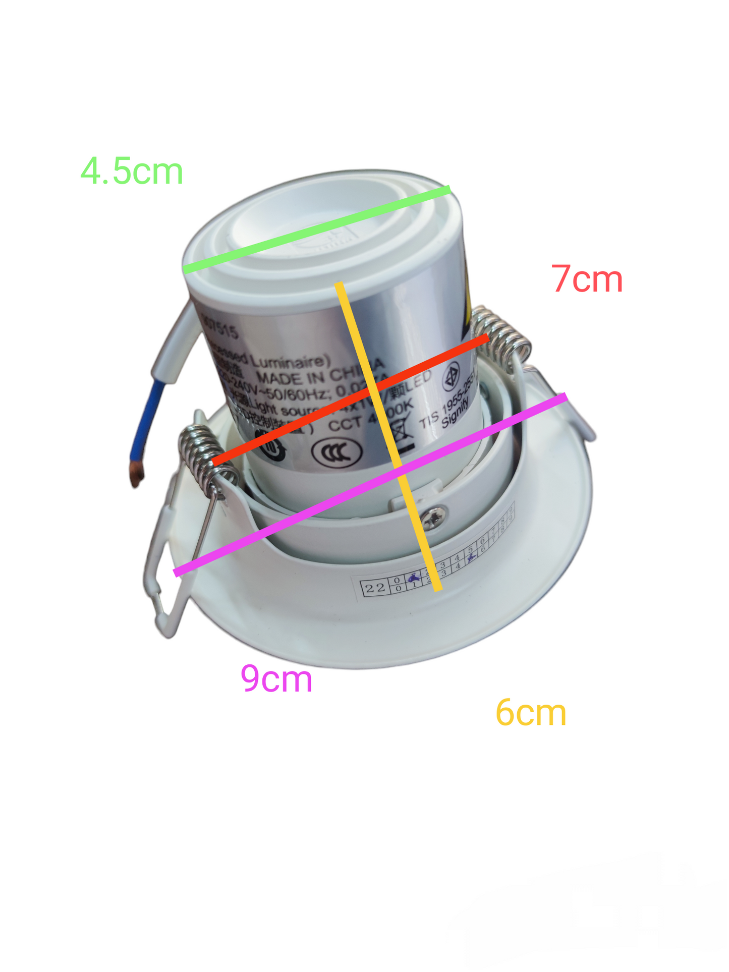 Philips 3W LED Spot Light Downlight 220V white recessed ceiling light with metal springs