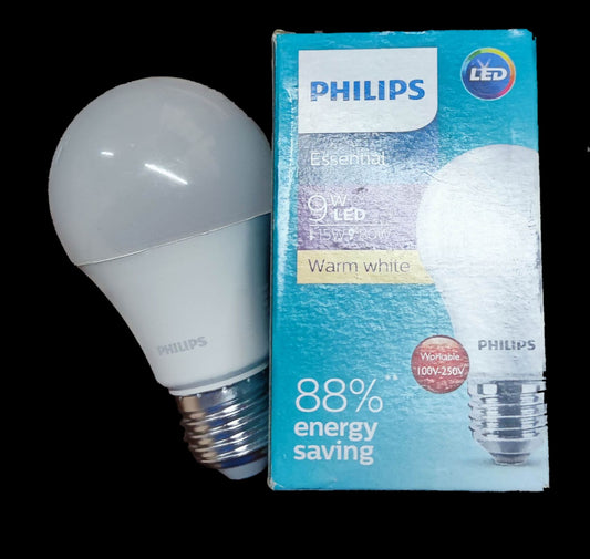 Philips 9W LED bulb E27 warm white with energy-saving packaging from Electx Electrical Supply